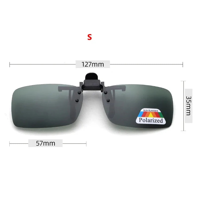 4 Color Grey Lenses Polarized Sunglasses Clip On Flip Up UV 380 Driving Fishing Night Vision Glasses Clips