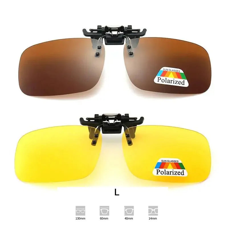 4 Color Grey Lenses Polarized Sunglasses Clip On Flip Up UV 380 Driving Fishing Night Vision Glasses Clips