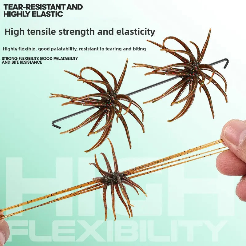 1-2PCS 5cm1.9gLure Floating Sea Urchin Soft Bait Bionic Soft WormTPELure Bait for Sea Fishing, Black Pit Wild Fishing, Water Bla
