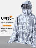 Men's Camouflage Sun Protection Clothing UPF50 Ice Silk Thin Breathable Summer Fishing Special Large Brim Hat Outdoor Clothing