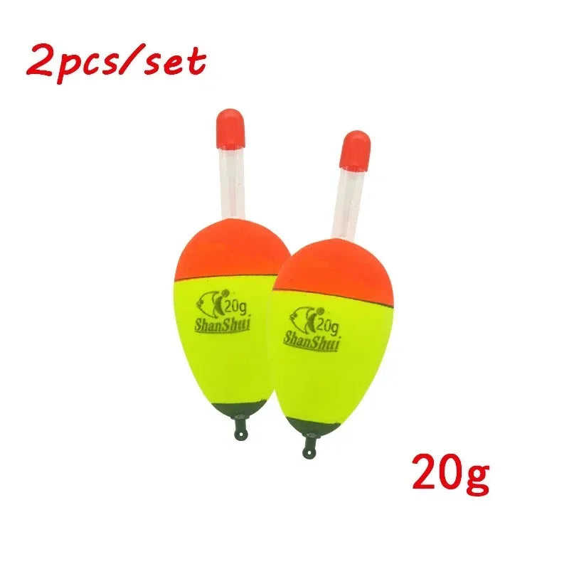 2/10pcs EVA Luminous Fishing Night Float Light Stick Foam Plastic Bobber Sea Rock Fishing Striking Floats Fishing Accessories
