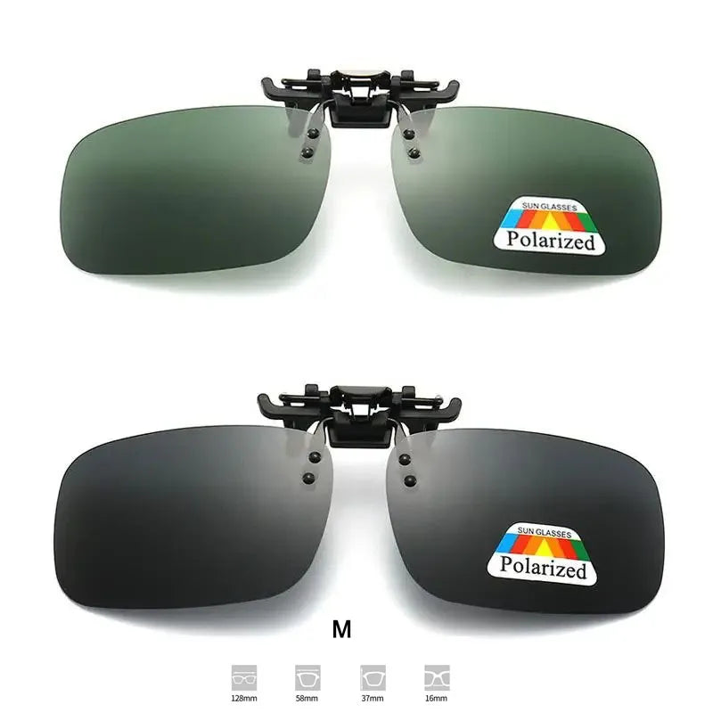 4 Color Grey Lenses Polarized Sunglasses Clip On Flip Up UV 380 Driving Fishing Night Vision Glasses Clips