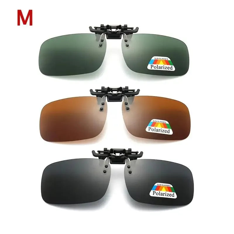 4 Color Grey Lenses Polarized Sunglasses Clip On Flip Up UV 380 Driving Fishing Night Vision Glasses Clips