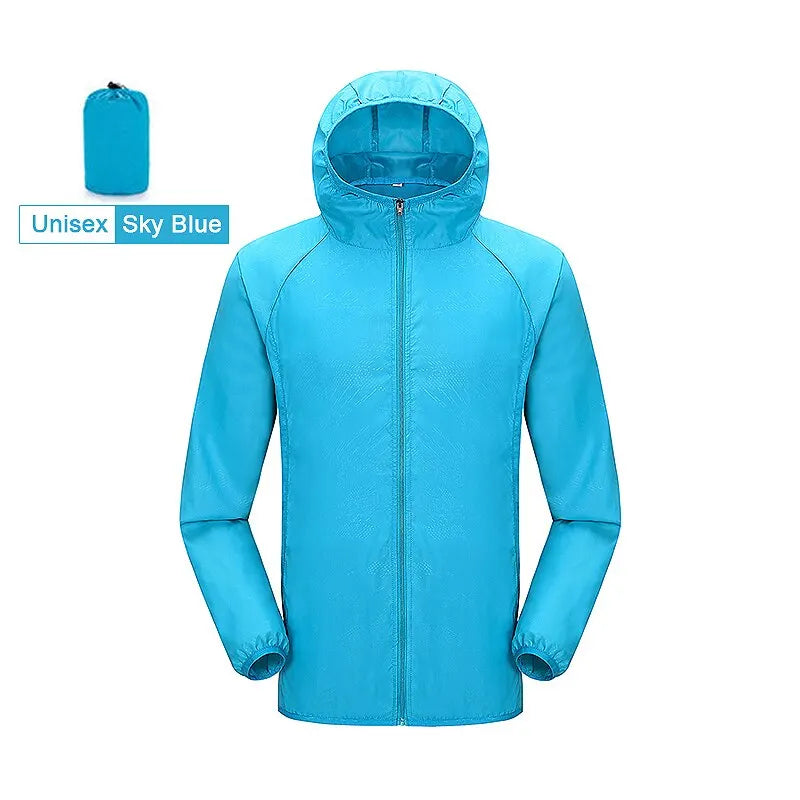 LNGXO Men Women Waterproof Jacket Quick Dry Hiking Camping Windbreaker Unisex Trekking Fishing Rain Coat Outdoor Anti UV Clothes