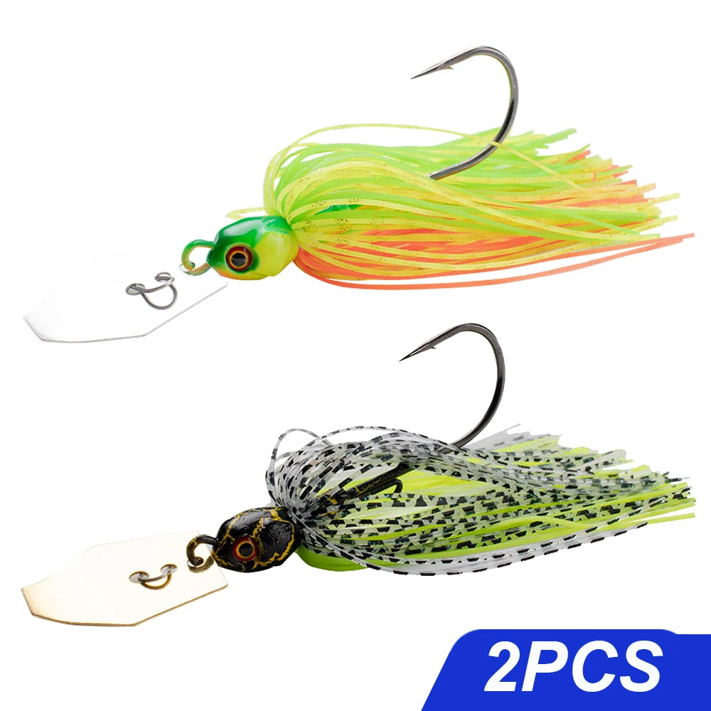 Spinner Bait 7g/9g/12g/14g/21g Fishing Lures Kit Pesca Chatter Weedless Metal Blade Rubber Jig Head Hook Wire 1-5Pcs Spinnerbait