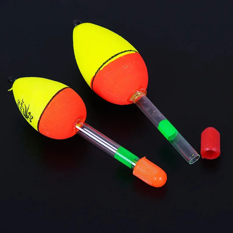 2/10pcs EVA Luminous Fishing Night Float Light Stick Foam Plastic Bobber Sea Rock Fishing Striking Floats Fishing Accessories