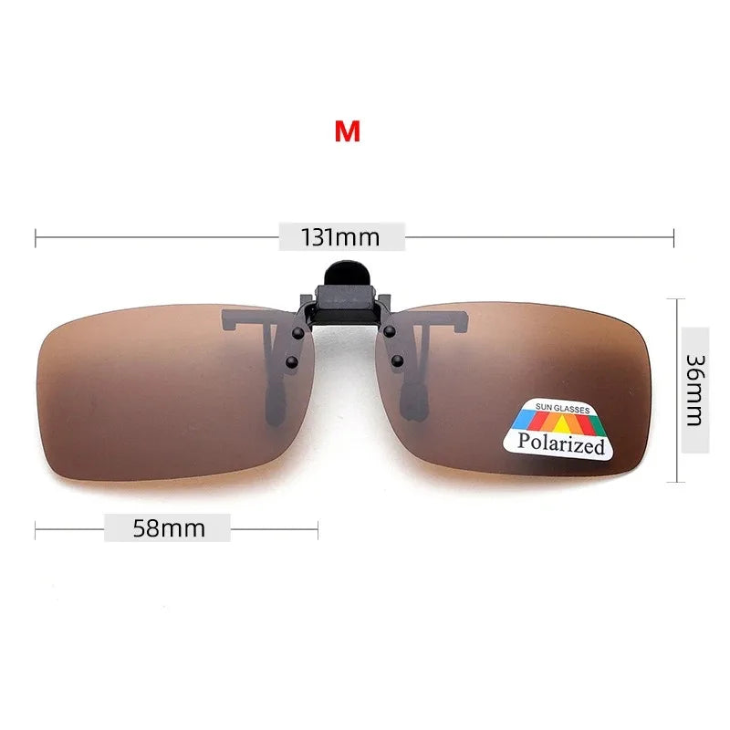 4 Color Grey Lenses Polarized Sunglasses Clip On Flip Up UV 380 Driving Fishing Night Vision Glasses Clips