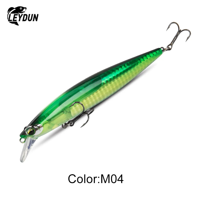 LEYDUN Floating Sea Bass Fishing Lures Baits 130mm 20g Minnow Lures with Flash Blade Hard lure Good Action Wobblers Tackle Pike