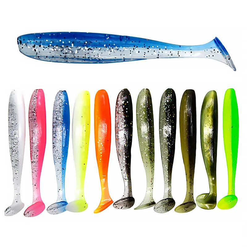 Bazooka 100mm 150mm Big Fishing Lure Worm Silicone Easy Shiner Shad T Tail Soft Bait Ice Wobbler Swimbait Pesca Bass Pike Winter