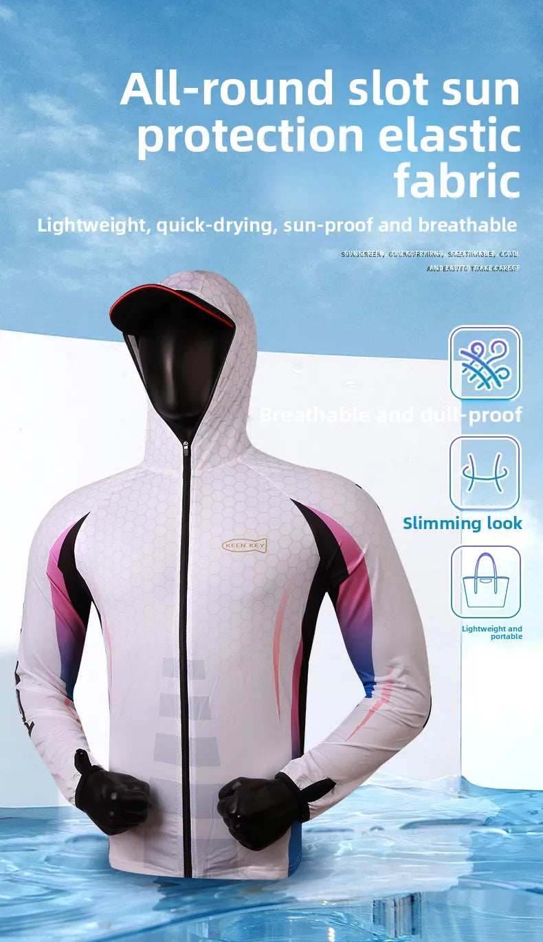 Ice Silk Fishing Sunscreen Suit Men's Summer Breathable Fishing Jacket Pants Large Size Rock Lure Sea Fishing Clothes