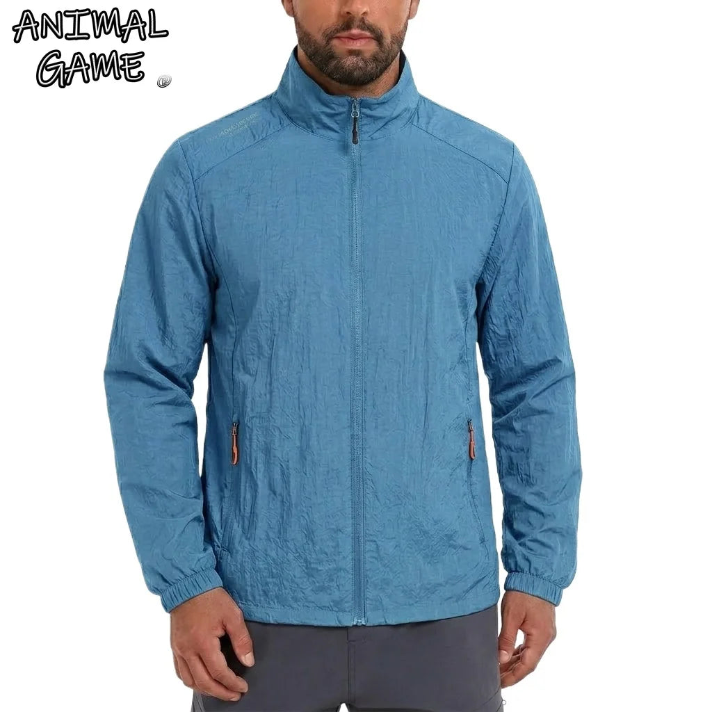 Mens UPF50+ Performance Sunscreen Coats Breathable Sports Waterproof Skin Jacket Summer UV Fishing Ultra-Light Thin Clothing