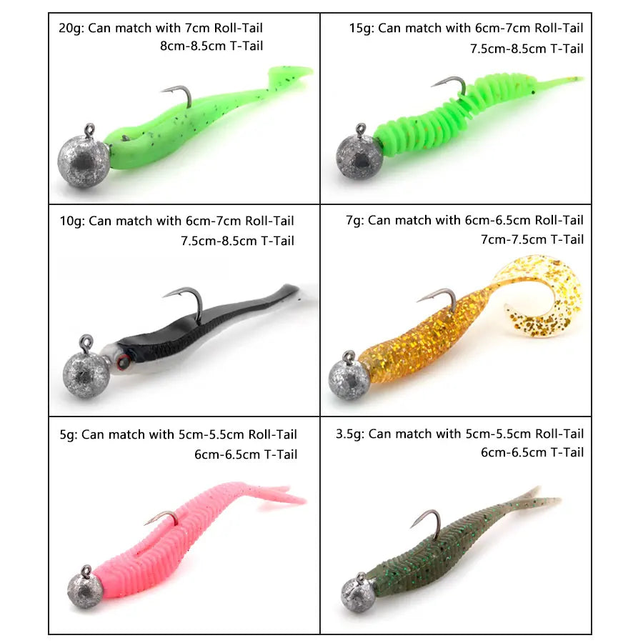Lurestiker fishing jigging head hooks for soft worm baits, crankbait fishing sharp hooks for Bass Pike Trout Accessories