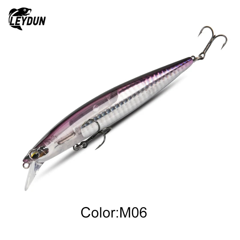 LEYDUN Floating Sea Bass Fishing Lures Baits 130mm 20g Minnow Lures with Flash Blade Hard lure Good Action Wobblers Tackle Pike
