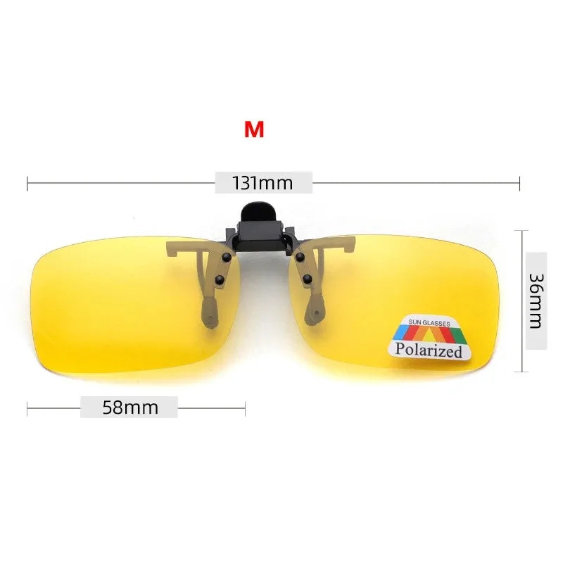 4 Color Grey Lenses Polarized Sunglasses Clip On Flip Up UV 380 Driving Fishing Night Vision Glasses Clips