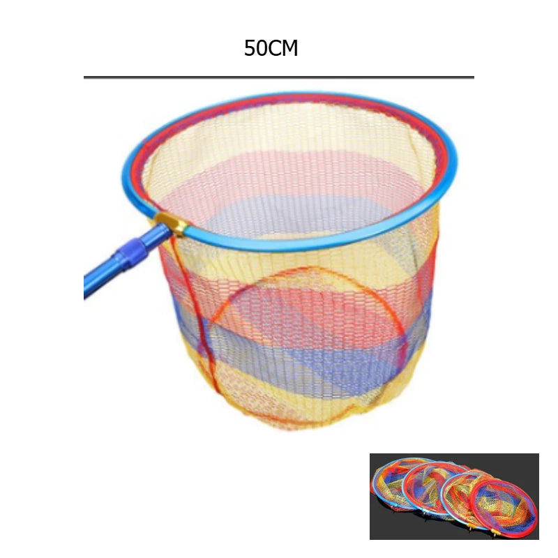 40cm 50cm Fishing Net Folding Fishing Brail Landing Net Ultra Light Titanium Alloy Deepening catching Net  Tool Accessorie