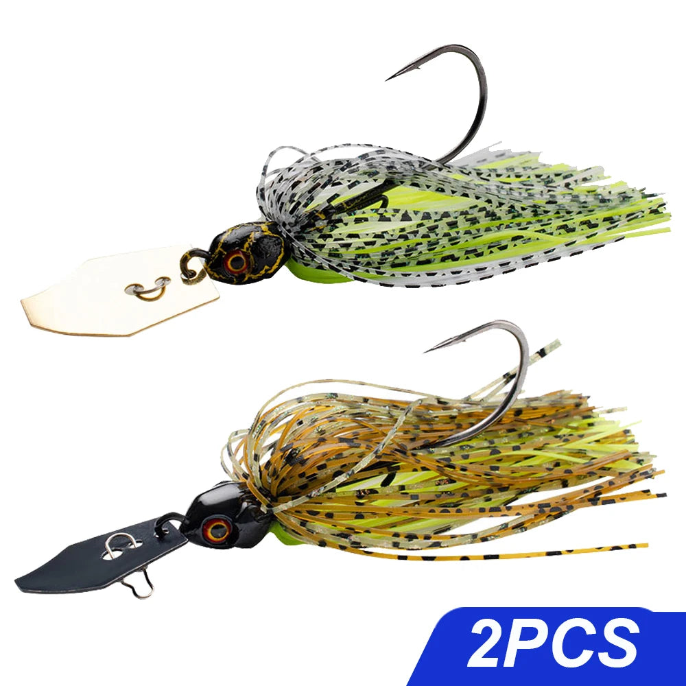 Spinner Bait 7g/9g/12g/14g/21g Fishing Lures Kit Pesca Chatter Weedless Metal Blade Rubber Jig Head Hook Wire 1-5Pcs Spinnerbait