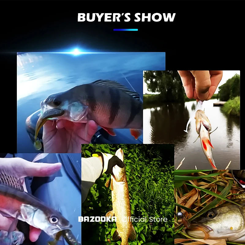 Bazooka 100mm 150mm Big Fishing Lure Worm Silicone Easy Shiner Shad T Tail Soft Bait Ice Wobbler Swimbait Pesca Bass Pike Winter