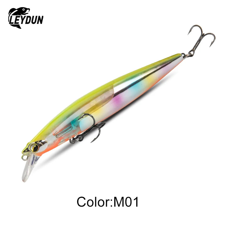 LEYDUN Floating Sea Bass Fishing Lures Baits 130mm 20g Minnow Lures with Flash Blade Hard lure Good Action Wobblers Tackle Pike
