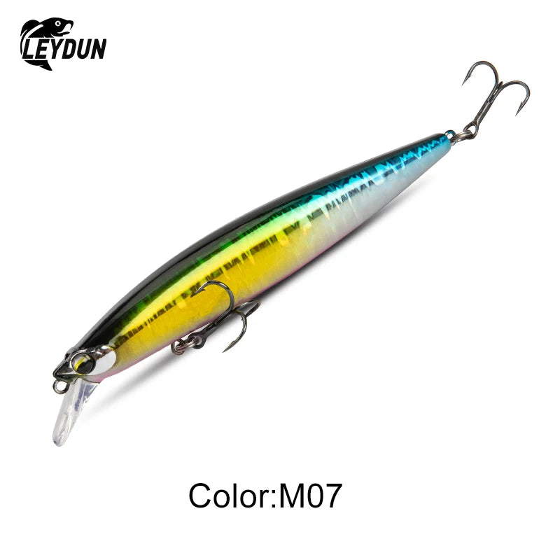 LEYDUN Floating Sea Bass Fishing Lures Baits 130mm 20g Minnow Lures with Flash Blade Hard lure Good Action Wobblers Tackle Pike