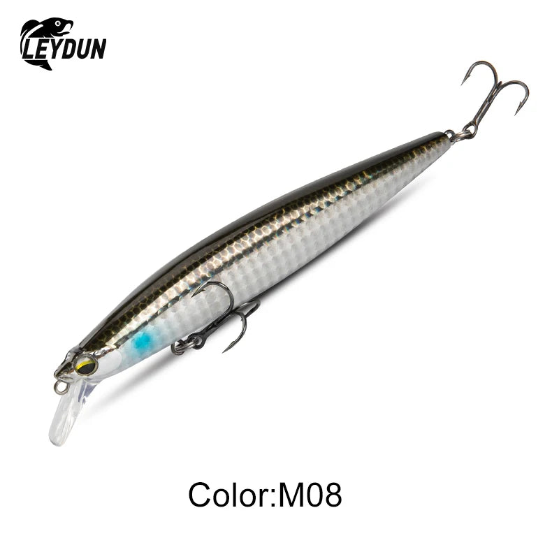 LEYDUN Floating Sea Bass Fishing Lures Baits 130mm 20g Minnow Lures with Flash Blade Hard lure Good Action Wobblers Tackle Pike