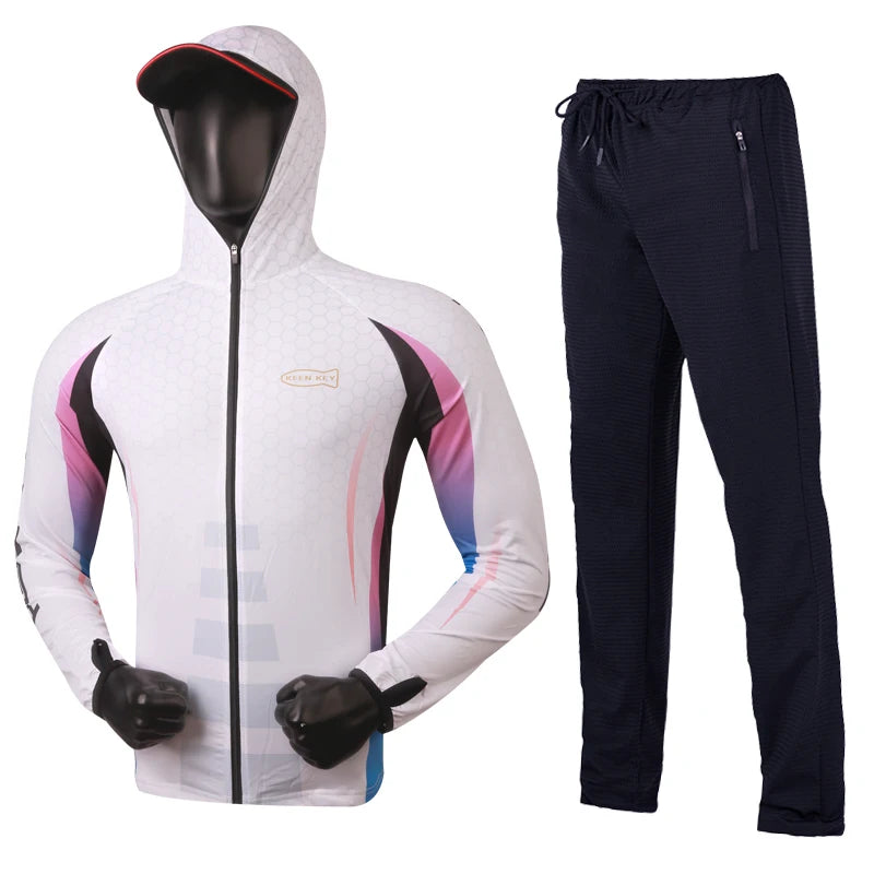 Ice Silk Fishing Sunscreen Suit Men's Summer Breathable Fishing Jacket Pants Large Size Rock Lure Sea Fishing Clothes