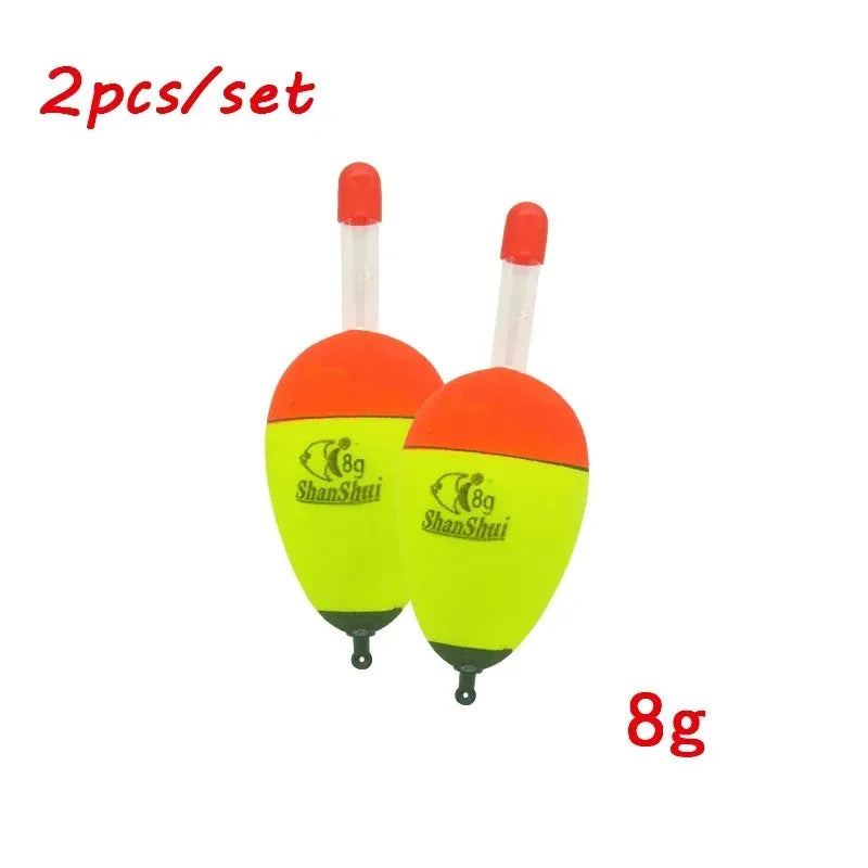 2/10pcs EVA Luminous Fishing Night Float Light Stick Foam Plastic Bobber Sea Rock Fishing Striking Floats Fishing Accessories