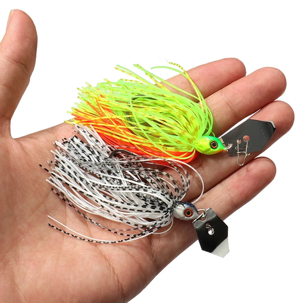 Spinner Bait 7g/9g/12g/14g/21g Fishing Lures Kit Pesca Chatter Weedless Metal Blade Rubber Jig Head Hook Wire 1-5Pcs Spinnerbait