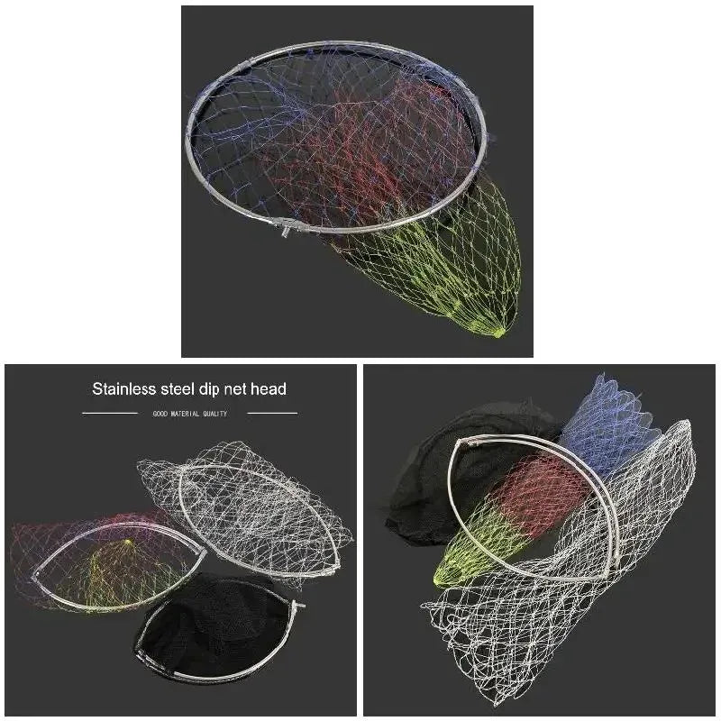 40cm 50cm Fishing Net Folding Fishing Brail Landing Net Ultra Light Titanium Alloy Deepening catching Net  Tool Accessorie