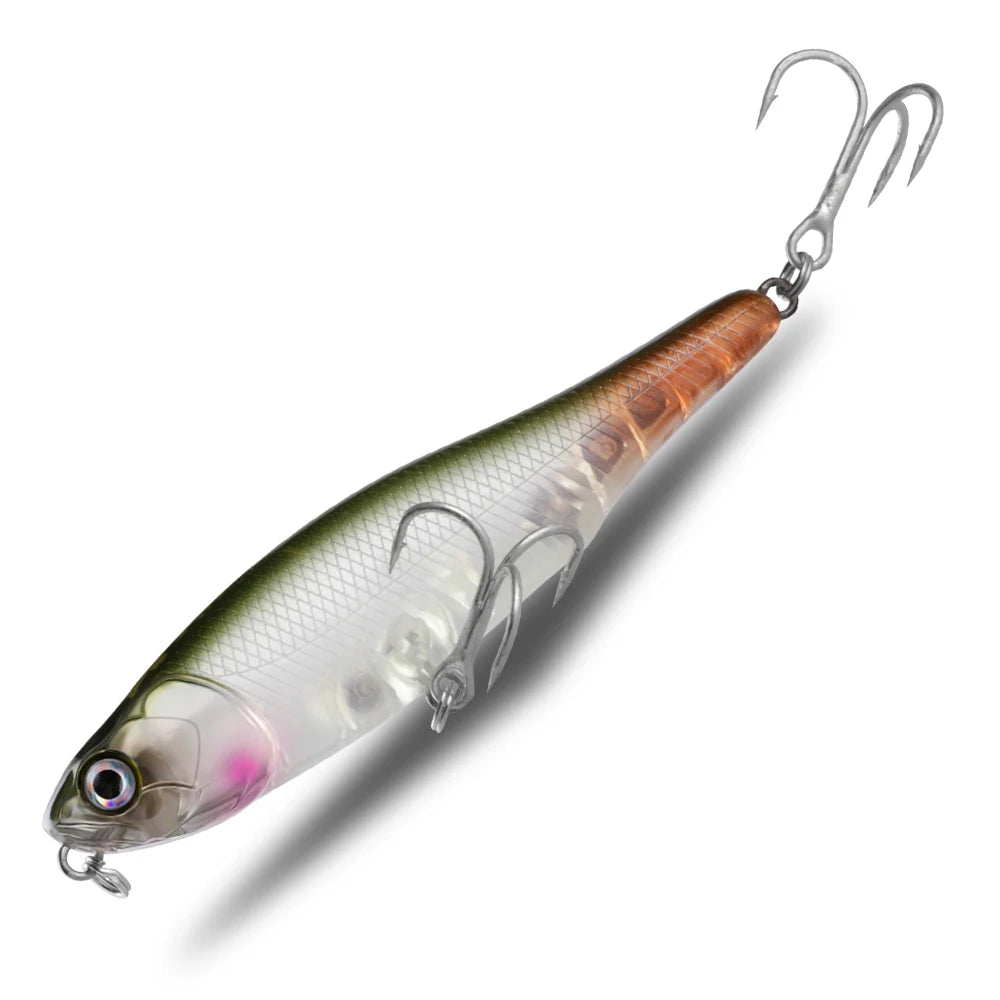 BEARKING 87mm 100mm Topwater Pencil Surface Fishing Lure Walk The Dog Artificial Saltwater Hard Bait Bass Plastic Walker