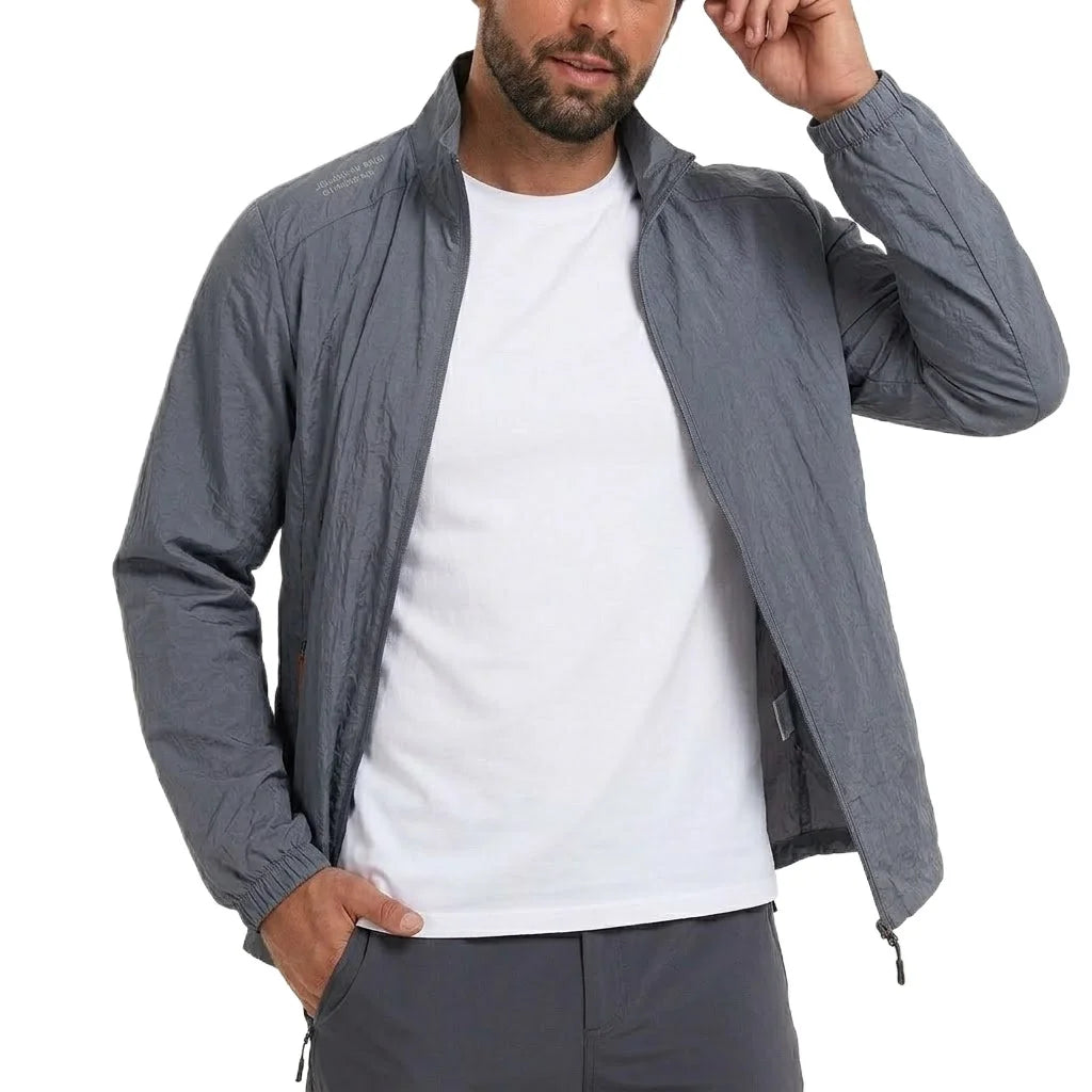 Mens UPF50+ Performance Sunscreen Coats Breathable Sports Waterproof Skin Jacket Summer UV Fishing Ultra-Light Thin Clothing