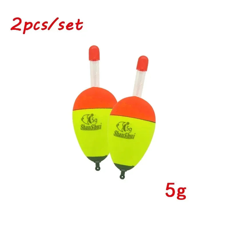 2/10pcs EVA Luminous Fishing Night Float Light Stick Foam Plastic Bobber Sea Rock Fishing Striking Floats Fishing Accessories