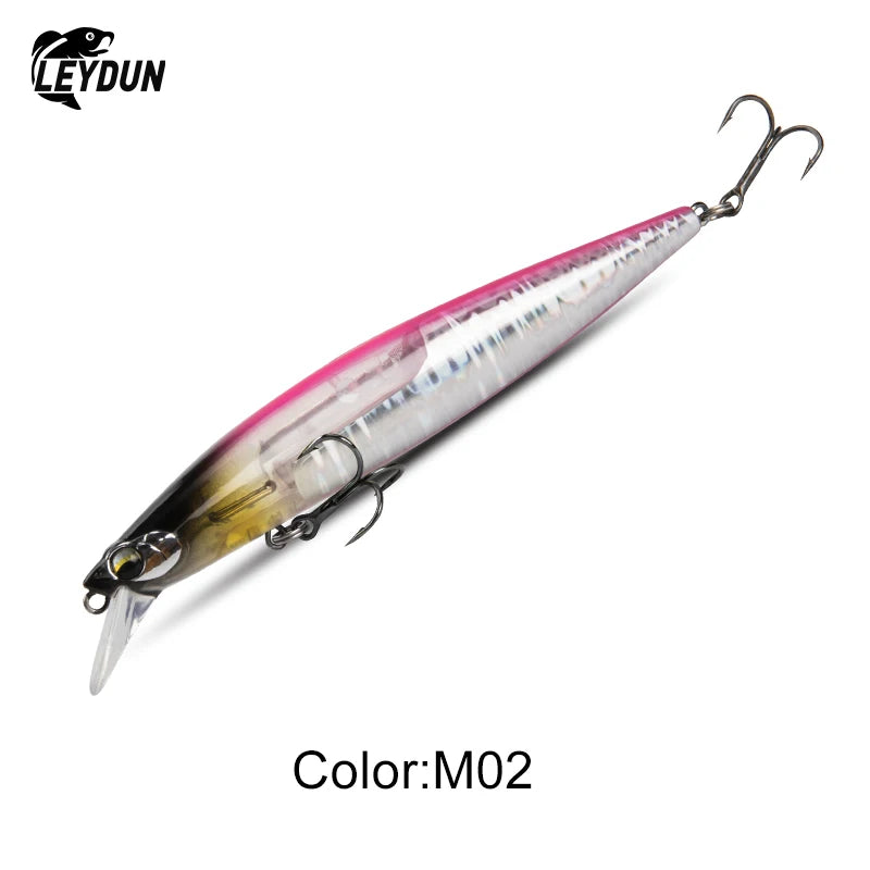 LEYDUN Floating Sea Bass Fishing Lures Baits 130mm 20g Minnow Lures with Flash Blade Hard lure Good Action Wobblers Tackle Pike