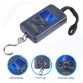 50kg/10g Portable LCD Electronic Hand Scale Travel Hanging Scale with 100cm Long Retractable Measuring Tape