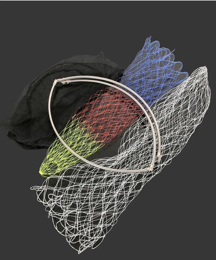 40cm 50cm Fishing Net Folding Fishing Brail Landing Net Ultra Light Titanium Alloy Deepening catching Net  Tool Accessorie