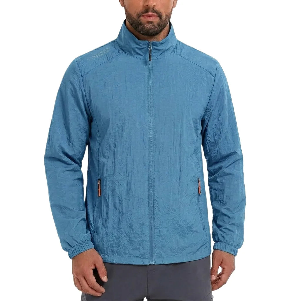 Mens UPF50+ Performance Sunscreen Coats Breathable Sports Waterproof Skin Jacket Summer UV Fishing Ultra-Light Thin Clothing
