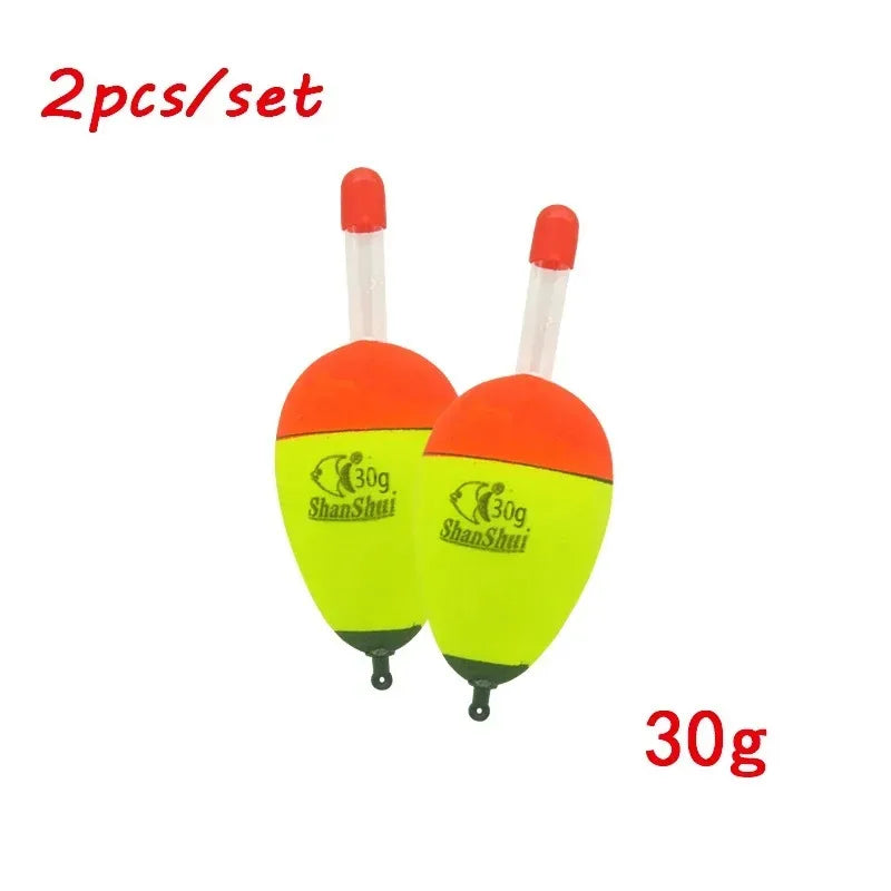 2/10pcs EVA Luminous Fishing Night Float Light Stick Foam Plastic Bobber Sea Rock Fishing Striking Floats Fishing Accessories
