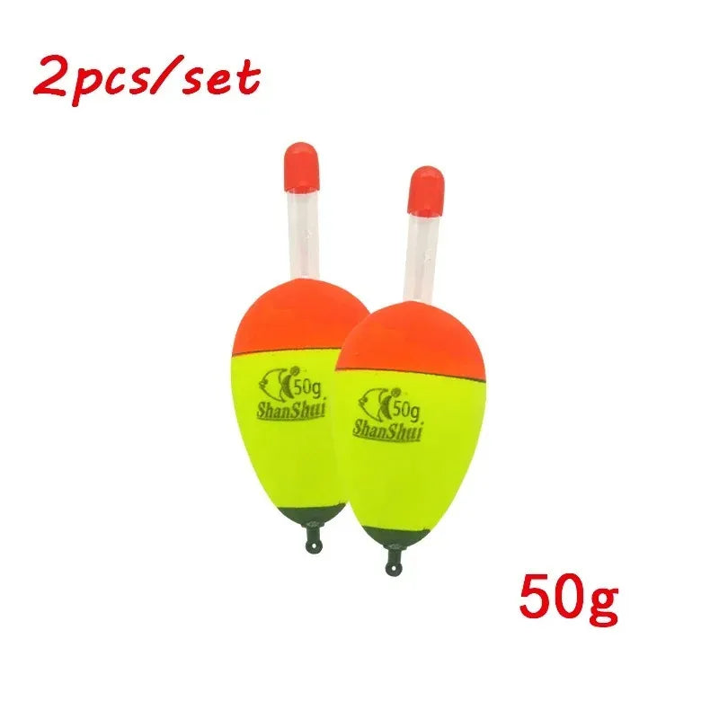 2/10pcs EVA Luminous Fishing Night Float Light Stick Foam Plastic Bobber Sea Rock Fishing Striking Floats Fishing Accessories