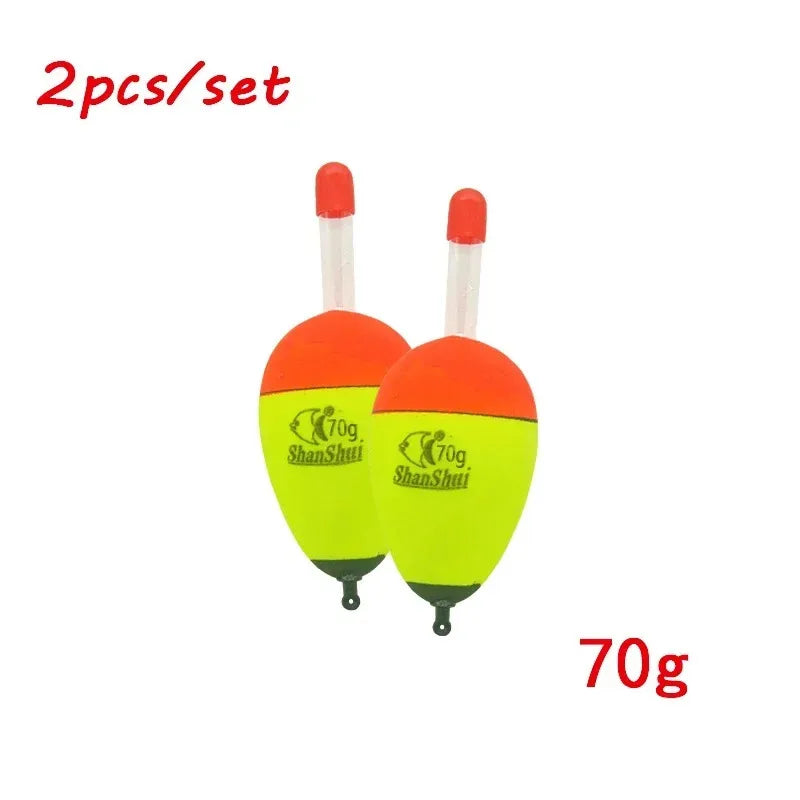 2/10pcs EVA Luminous Fishing Night Float Light Stick Foam Plastic Bobber Sea Rock Fishing Striking Floats Fishing Accessories
