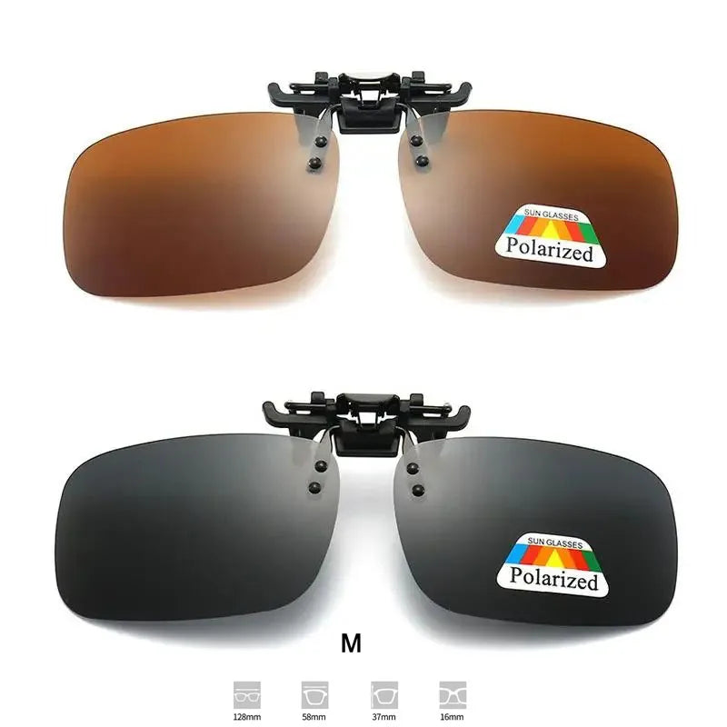 4 Color Grey Lenses Polarized Sunglasses Clip On Flip Up UV 380 Driving Fishing Night Vision Glasses Clips