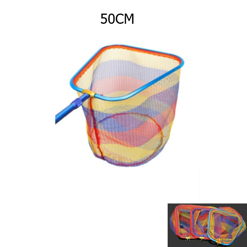 40cm 50cm Fishing Net Folding Fishing Brail Landing Net Ultra Light Titanium Alloy Deepening catching Net  Tool Accessorie